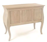 Curved leg chest with two drawers in light wood finish