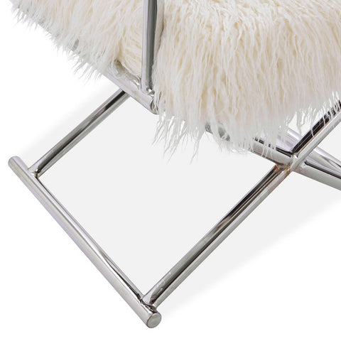 Faux Sheepskin Directors Chair-White *special* (Minimum Order: 2)