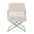 Faux Sheepskin Directors Chair-White *special* (Minimum Order: 2)
