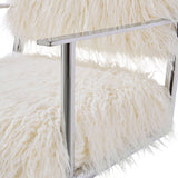 Faux Sheepskin Directors Chair-White *special* (Minimum Order: 2)