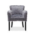 Heavy Shag Faux Sheepskin Tub Chair-Grey