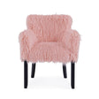 Heavy Shag Faux Sheepskin Tub Chair-Pink