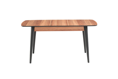 Fara Extending Dining Table Walnut + 6 Dinamic Chairs Beige *special*