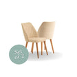 Hazal Chair - Beige/Walnut (Set of 2)