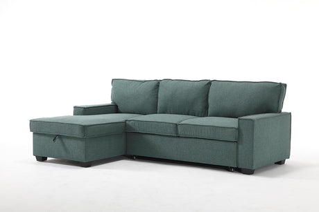 Havar Corner Sofa with Pull Out Sofa Bed & Storage - Teal (Left)
