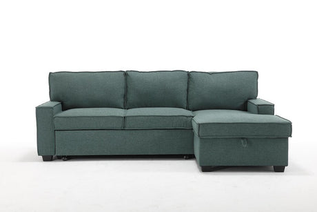 Havar Corner Sofa with Pull Out Sofa Bed & Storage - Teal (Right)