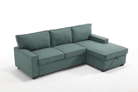Havar Corner Sofa with Pull Out Sofa Bed & Storage - Teal (Right)