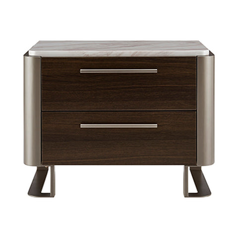 Gianni 2 Drawer End Table - Dark Oak