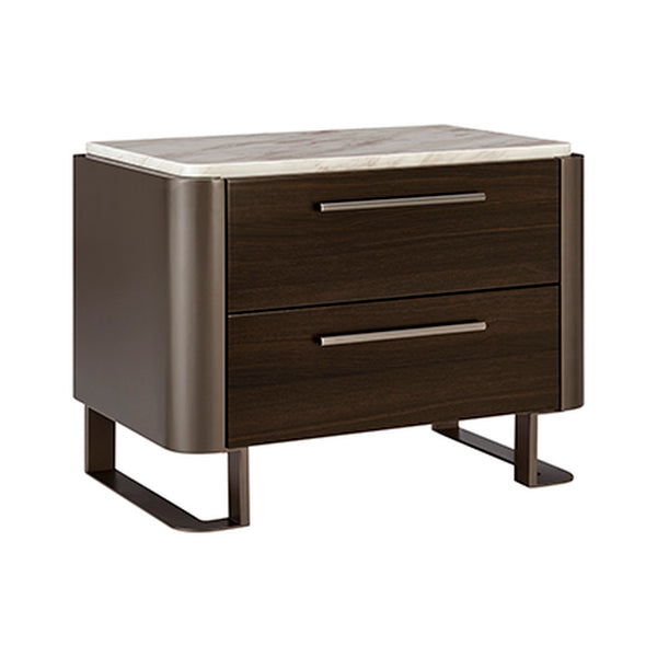 Gianni 2 Drawer End Table - Dark Oak