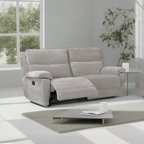 Midtown Recliner 3 Seater Sofa - Light Grey (Special)