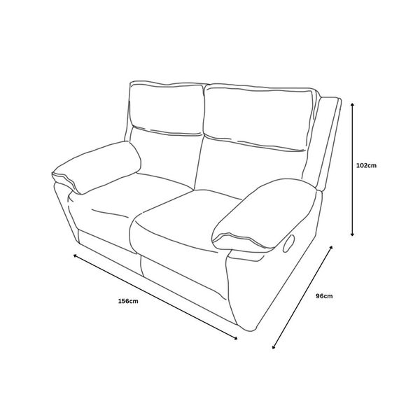 Midtown Recliner 2 Seater Sofa - Light Grey (Special)