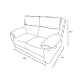 Midtown Recliner 2 Seater Sofa - Light Grey (Special)