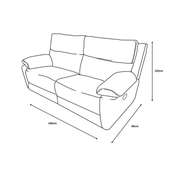 Midtown Recliner 3 Seater Sofa - Light Grey (Special)