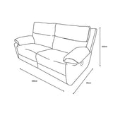 Midtown Recliner 3 Seater Sofa - Light Grey (Special)
