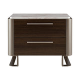Gianni 2 Drawer End Table - Dark Oak