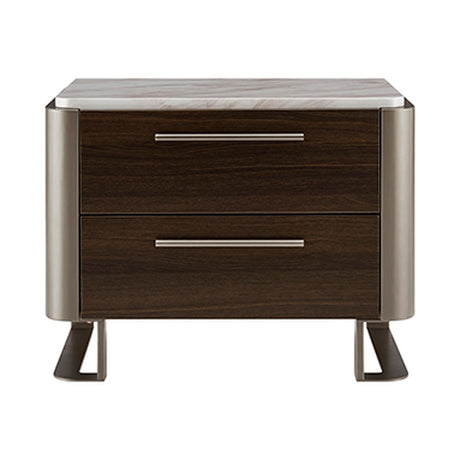 Gianni 2 Drawer End Table - Dark Oak