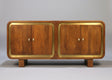 Wooden sideboard with four square doors and brass trim handles | Home Centre Direct UK