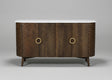 Wooden four door sideboard with chiseled textured patterns and white top | Home Centre Direct UK
