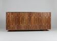 Wooden sideboard with four doors carved with retro patterns and round handles | Home Centre Direct UK