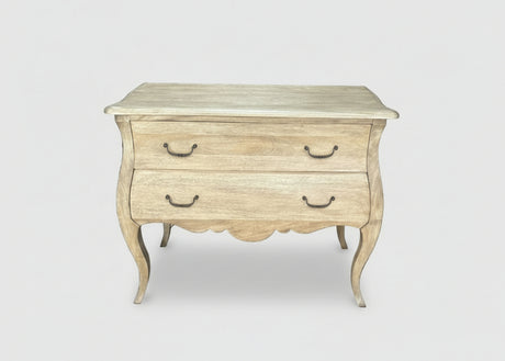 Wooden bombe chest with two drawers and metal handles | Home Centre Direct UK