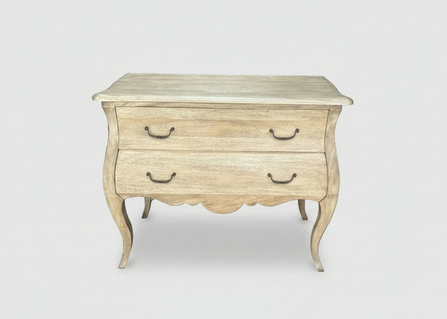 Wooden bombe chest with two drawers and metal handles | Home Centre Direct UK