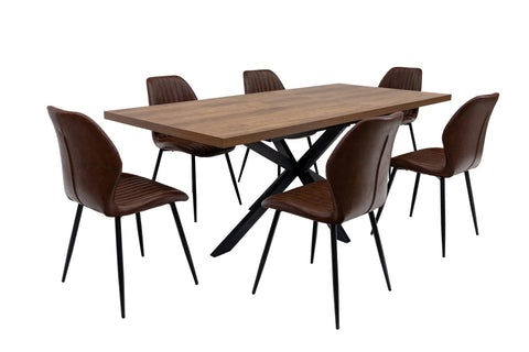 Dark Oak 1.6m Extending Dining Table with 0.4m Extension Leaf