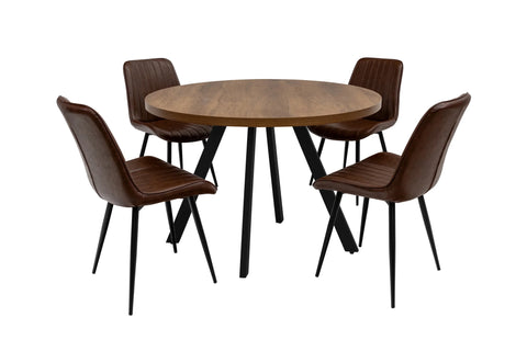 Dark Oak 1.1m Round Dining Table - Stylish and Durable Design