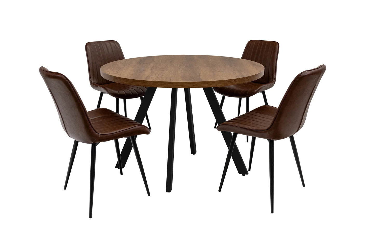 Dark Oak 1.1m Round Dining Table - Stylish and Durable Design