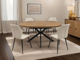 Dark Oak Round Extending Dining Table - 1.2m to 1.6m Capacity