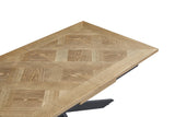 Medium Oak Veneer 1.6m Extending Dining Table with 0.4m Leaf