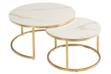 Elegant Round Coffee Table Set in Gold Finish - Modern Home Dcor