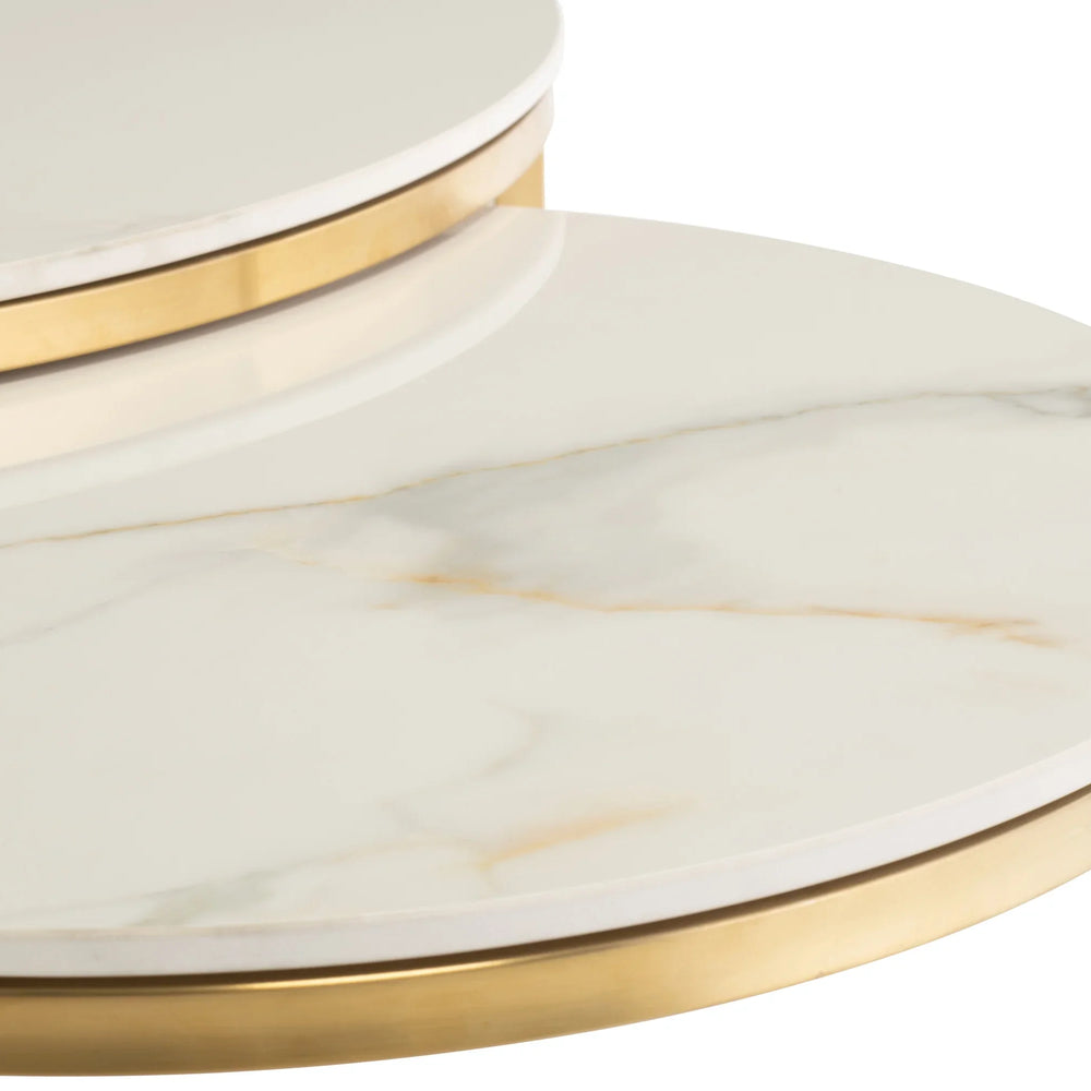 Elegant Round Coffee Table Set in Gold Finish - Modern Home Dcor