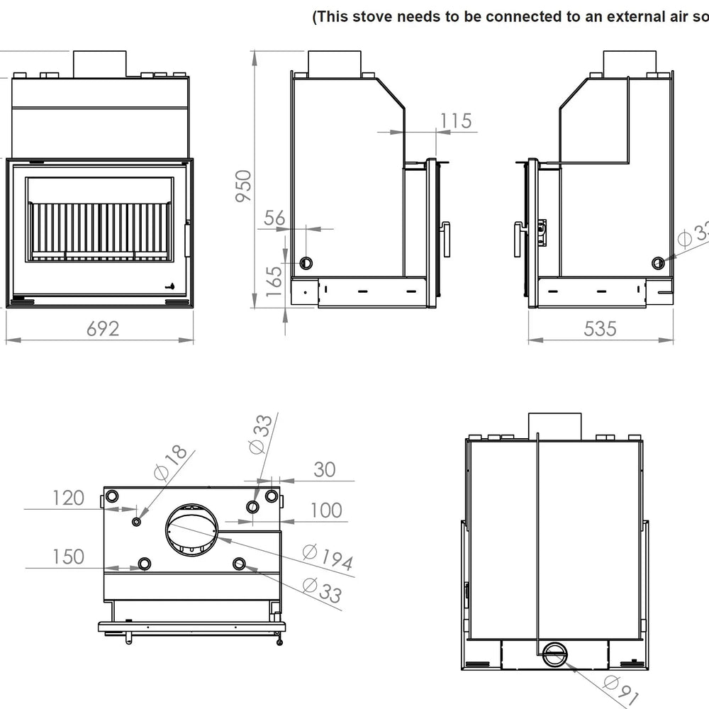 Portimao 21 - 700ht Boiler (Eco) - Technical Drawing