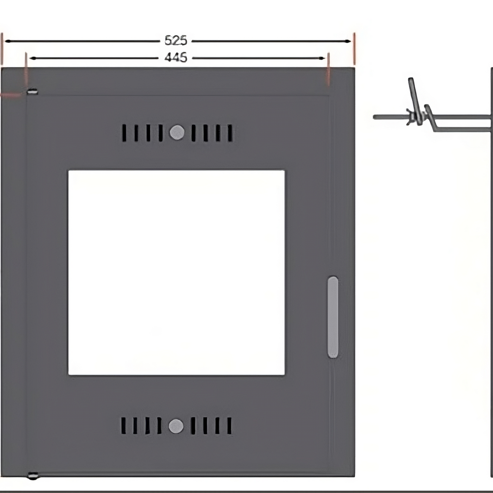 Porto Stove Door - Technical Drawing