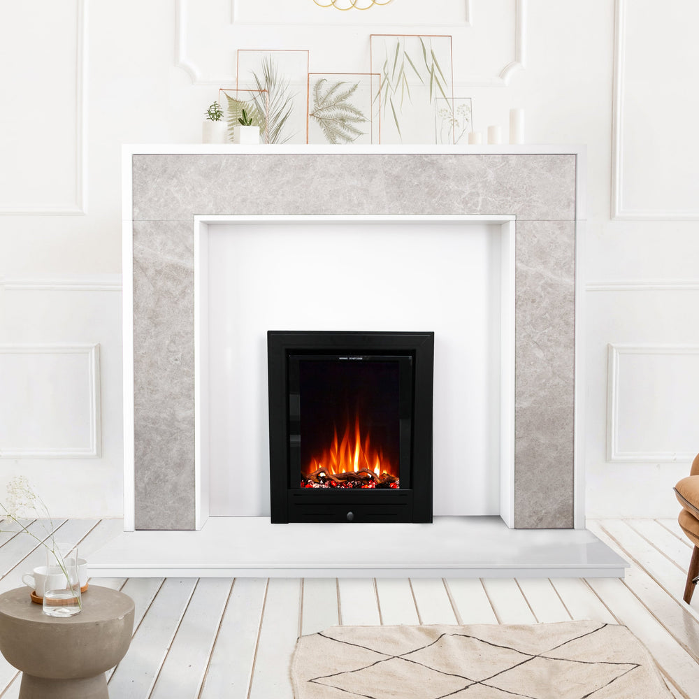 Ezee Glow Pulse Black Electric Fire With Metal Trim