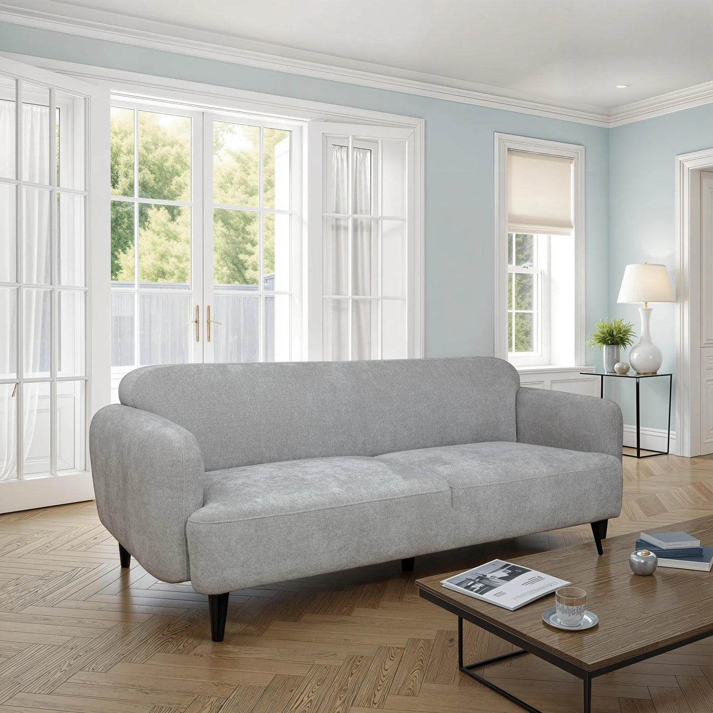 Radley Fabric 3 Seater Sofa - Dove Grey