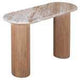 Ashford Natural Marble & Wood Pedestal Console Table - View 4