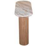 Ashford Natural Marble & Wood Pedestal Console Table - View 5
