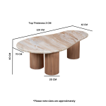 Ashford Natural Marble & Wood Pedestal Coffee Table - View 5