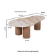 Ashford Natural Marble & Wood Pedestal Coffee Table - View 5