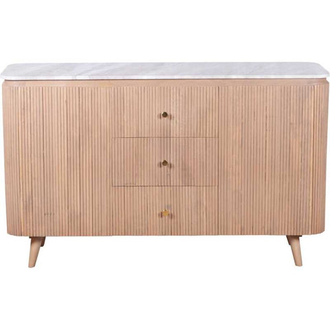 Ashford Natural Marble & Wood Extra Large Sideboard - View 3