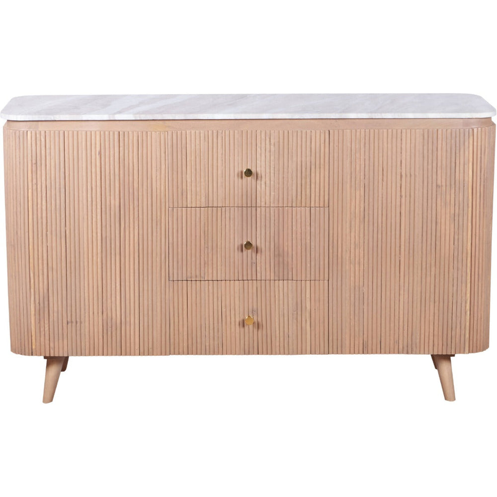 Extra large Ashford sideboard with natural marble top and mango wood body
