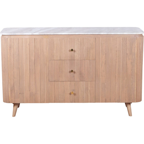 Extra large Ashford sideboard with natural marble top and mango wood body