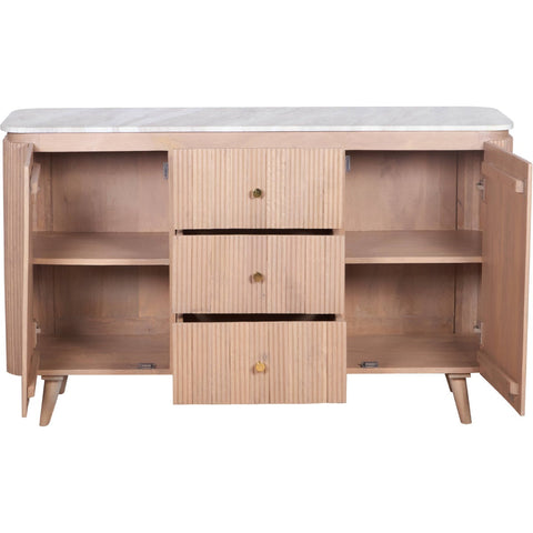 Extra large Ashford sideboard with natural marble top and mango wood body