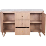 Extra large Ashford sideboard with natural marble top and mango wood body