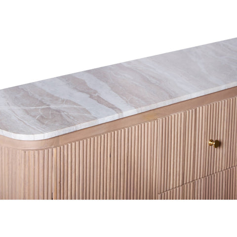Extra large Ashford sideboard with natural marble top and mango wood body