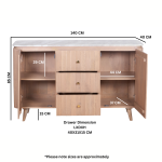 Ashford Natural Marble & Wood Extra Large Sideboard - View 6