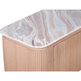 Ashford large TV cabinet made of natural marble and mango wood