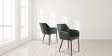 Elegant Dark Green Dining Chair with Brushed Brass Legs