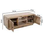 Hudson Carved Mango Wood 2 Doors TV Cabinet - View 5